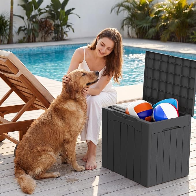 Devoko 29 Gallon Deck Box, Waterproof Resin Outdoor Storage Box | Lockable and - Image 5