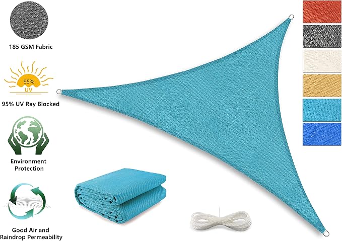 Tronssien Triangle 12'x12'x12' Sun Shade Sail, 95% UV Blockage Canopy Awning - Image 3