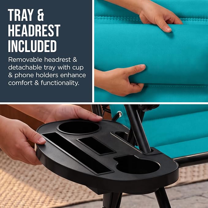 Best Choice Products Oversized Padded Zero Gravity Chair w/Canopy Headrest Cup - Image 9
