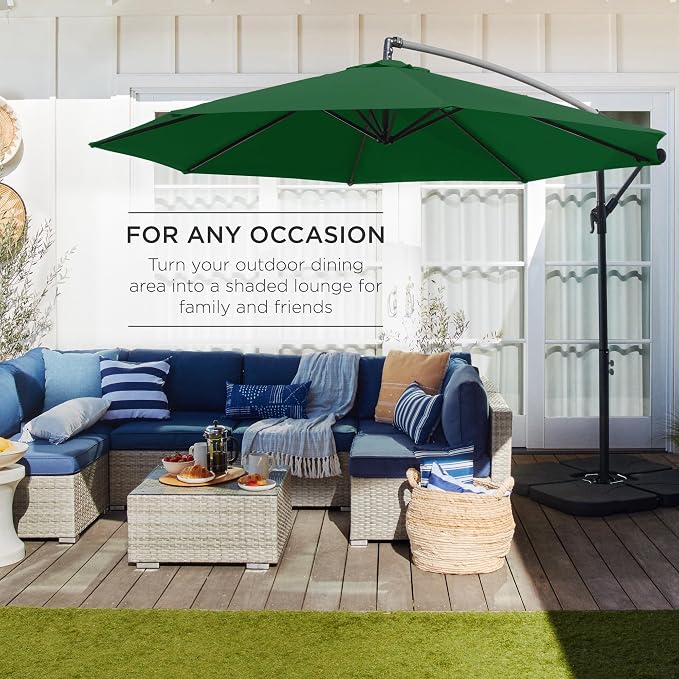 Best Choice Products 10ft Offset Cantilever Hanging Market Patio Umbrella - Image 3