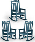 Oversized Outdoor Rocking Chairs Set of 3, 380lbs Heavy-Duty Large Patio Rocker by CIOKEA