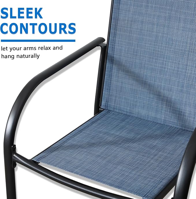Outdoor Dining Chairs Set of 2, Stackable Patio Chairs - Image 4