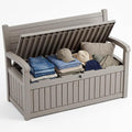 100 Gallon Outdoor Storage Bench, Waterproof Resin Deck Box by GYMHILL