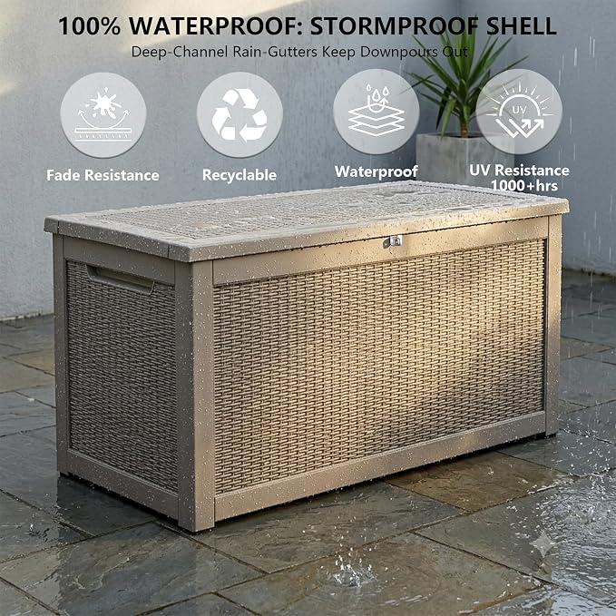 Outdoor Storage Box, 320 Gallon Waterproof Deck Box, Dual Gas-Spring Ultimate - Image 5