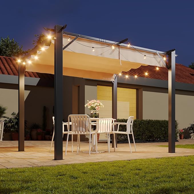 Aoxun 9.7'x9.7' Retractable Pergola - Image 8