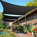 16' x 17' Black Sun Shade Sail Rectangle SMSLR Canopy Fabric Cloth Screen by ShadeMart