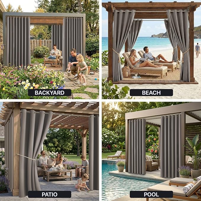 Waterproof Outdoor Curtain W52 x L63 - Image 9