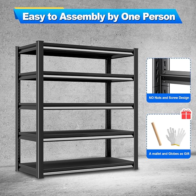 Garage Shelving Heavy Duty，Large Loads Adjustable Garage Storage Shelves - Image 5