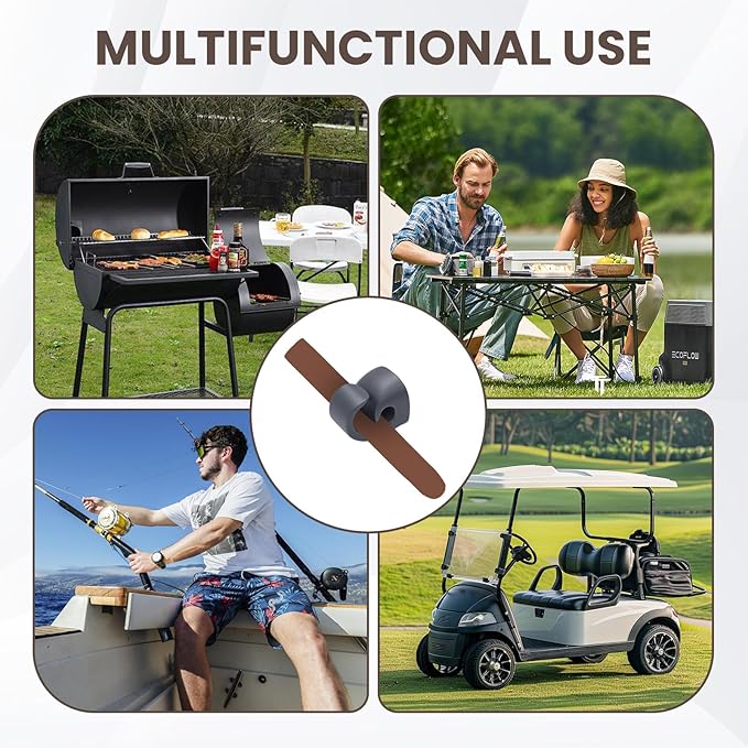 2 PCS Magnetic Holder for Golf Cart, Adjustable Silicone Clip for 20-70 Ring Gauge, Powerful Neodymium Magnetic Mount with Metal Pads, Golf Cart Accessories for Golfing, Fishing, Grilling