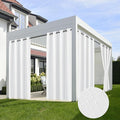 Linen Outdoor Curtains for Patio Waterproof 4 Pcs 54x95 In White | Light by HolidayIdeas
