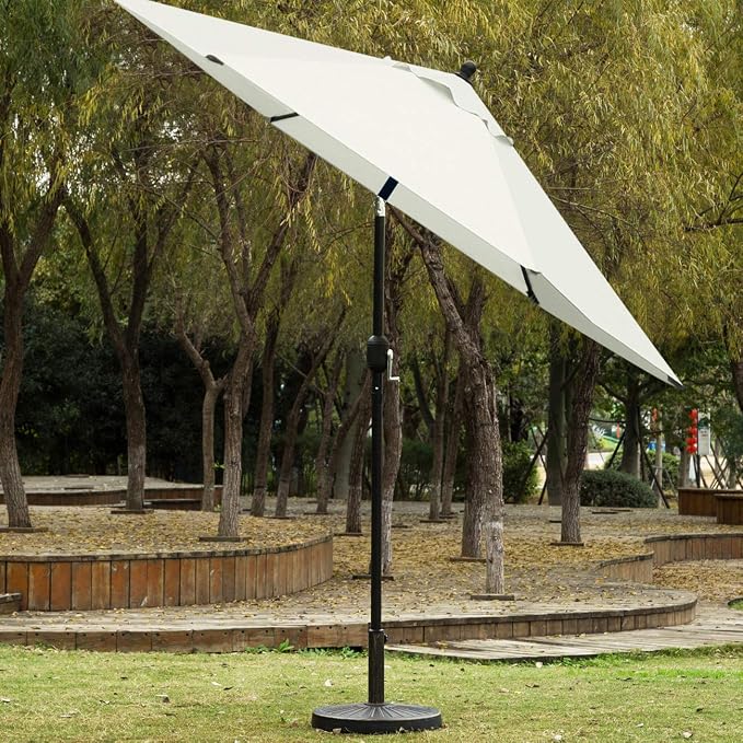 Sunnyglade 7.5' Patio Umbrella Outdoor Table Umbrella Tilt Crank Beige | Market - Image 2