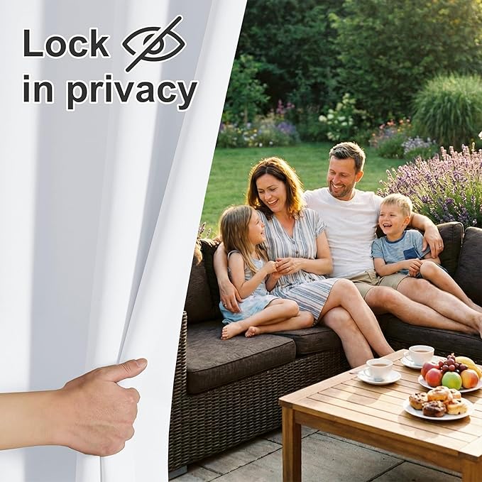 RYB HOME Outdoor Curtains for Patio Waterproof Privacy Thermal Insulated | - Image 3