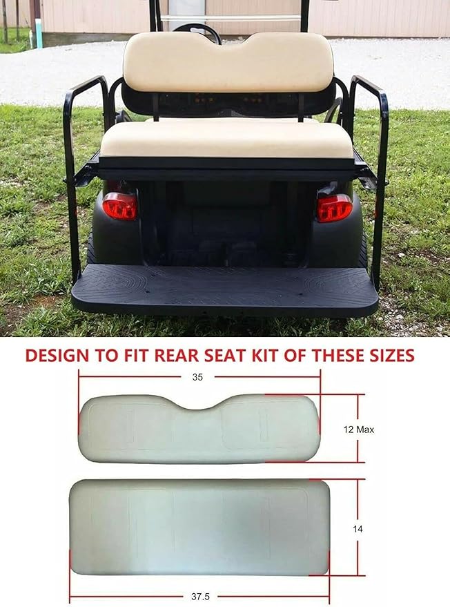 Huskey 2PCS Golf Cart Front Seat Covers for for EZGO Freedom TXT 2014+, Valor Custom Two-Tone Black Diamond Stitching with Black Piping, Marine Grade Vinyl, Staple on Design