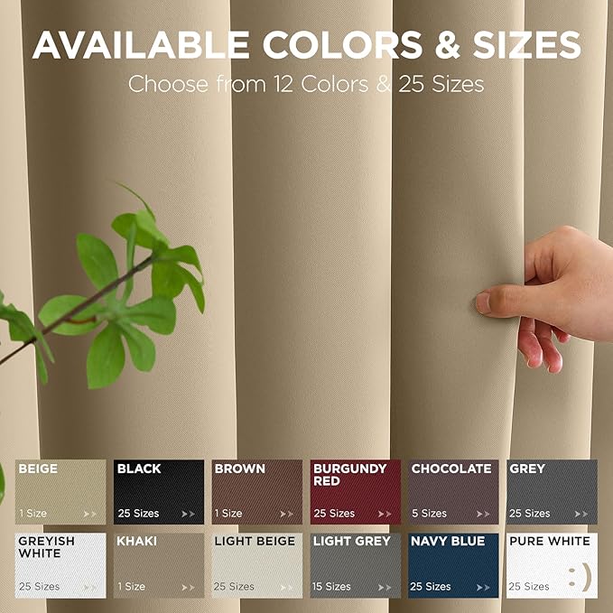 Joydeco Blackout Patio Sliding Door Curtains, Privacy Room Divider Curtains | - Image 7
