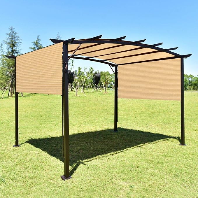 Eden's Decor Straight Flat-Edged 7' x 20' Beige Sun Shade Sail Rectangular - Image 5