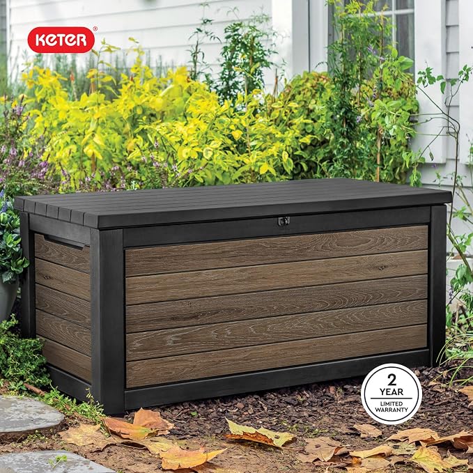 Keter Signature Collection 165 Gallon Resin Deck Box Organization and Storage - Image 10