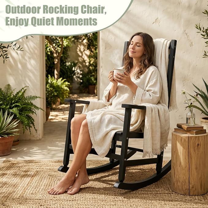 Outdoor Rocking Chair, All Weather Rocking Chair Ergonomic | Sturdy & - Image 6