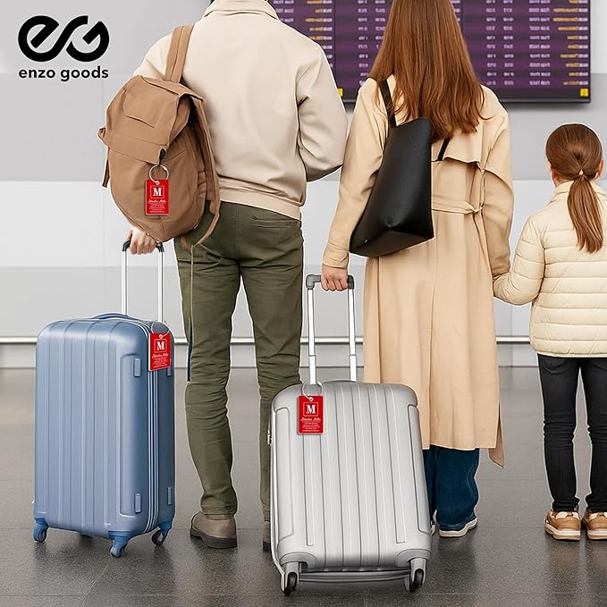 Personalized Luggage Tag | 10 Pack | Custom Luggage Tags for Suitcases | Kids Backpack Tag | 10 Color Options & Choose Font, Font Color