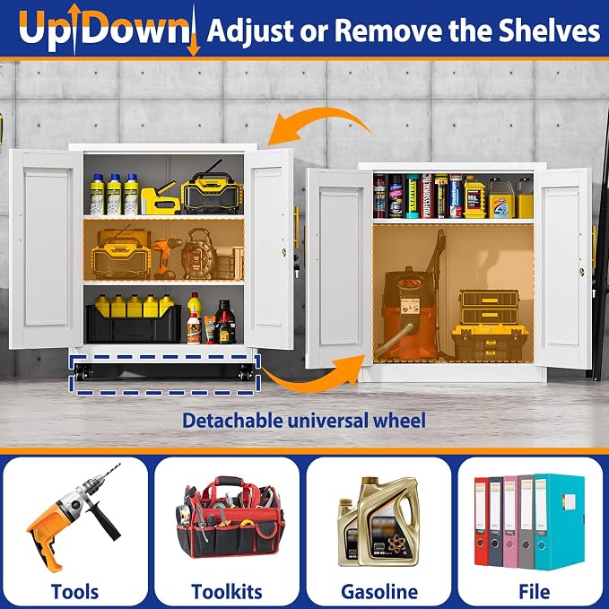 GAIOUS 35'' Tall Metal Storage Cabinet - Image 3