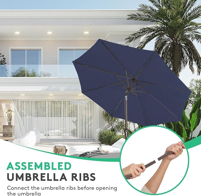 JEAREY 10 ft Outdoor Patio Umbrella w/Tilt and Crank - Image 4