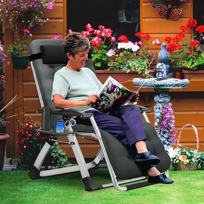 MOPHOTO Zero Gravity Chair, Outdoor Padded Lounge Chair - Image 2