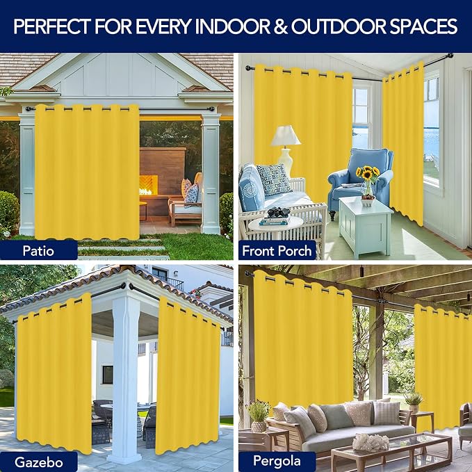 PureFit Outdoor Curtains for Patio Waterproof Weatherproof Outside Curtains | - Image 5