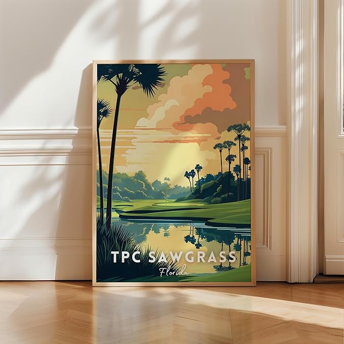 Golf Course Premium Giclee Fine Art Prints - Augusta, Pebble Beach, Pinehurst, Golf Course Posters, Golf Wall Art, Aesthetic Poster for Home Office Decor, Ready to Frame