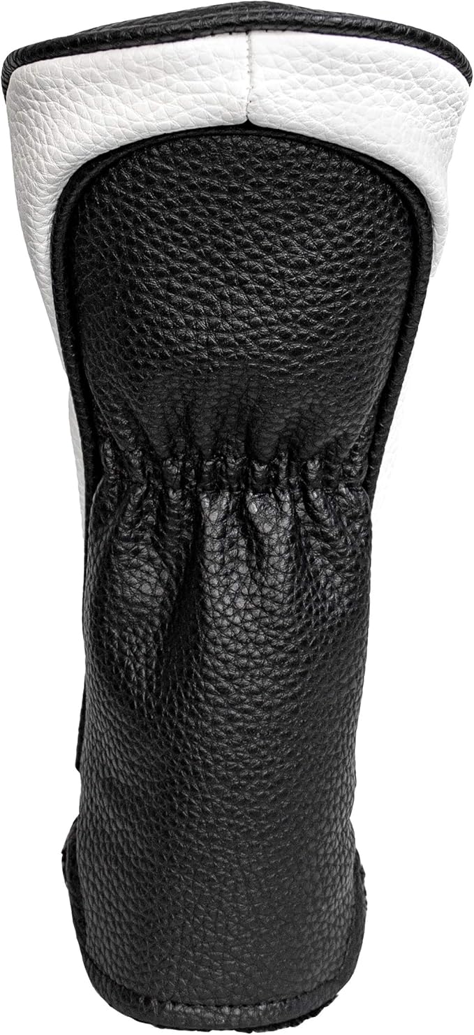 ProActive Sports | Vintage Golf Club Head Covers | for Drivers, Fairway Woods, and Hybrids | Classy Headcovers That Fit Most Clubs | Classic Leather Look | X Hybrid Headcover | Black/White