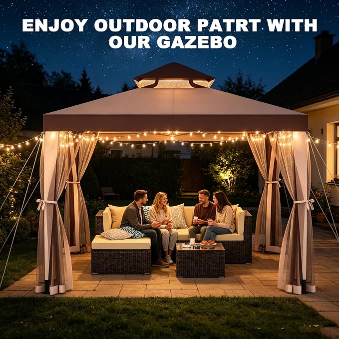 Outdoor Gazebo for Patio, 10×10 Canopy Tent - Image 7
