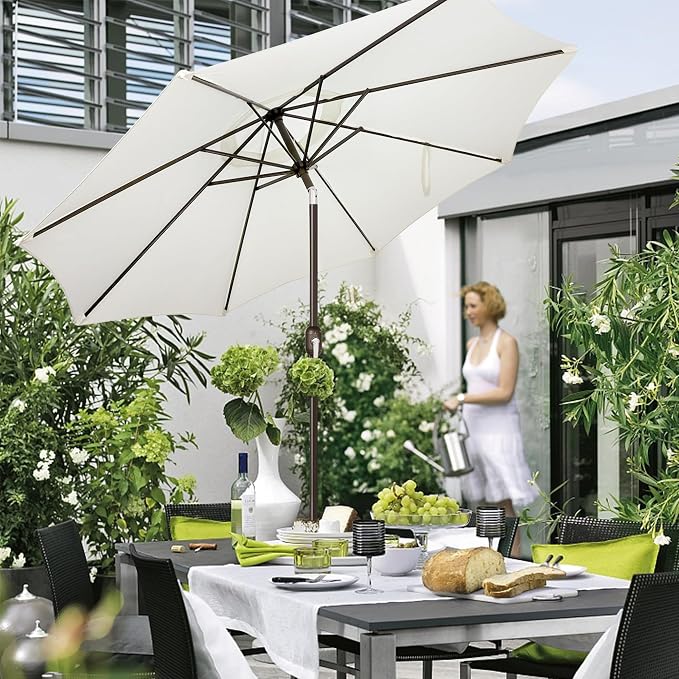 9' Outdoor Patio Umbrella, Outdoor Table Umbrella, Yard Umbrella, Market - Image 4