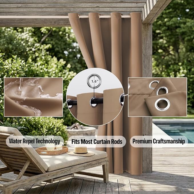 Waterproof Outdoor Curtain W84 x L120 - Image 5