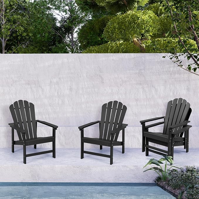 Oversized Stackable Adirondack Chair Set of 4, HDPE Fire Pit Chair | All-Weather - Image 8