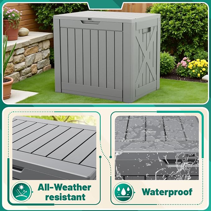 Devoko 40 Gallon Deck Box Lockable Outdoor Storage Box Waterproof - Image 3