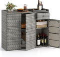 Tangkula Rattan Outdoor Storage Cabinet, Patiojoy Outdoor Cabinet by TANGKULA