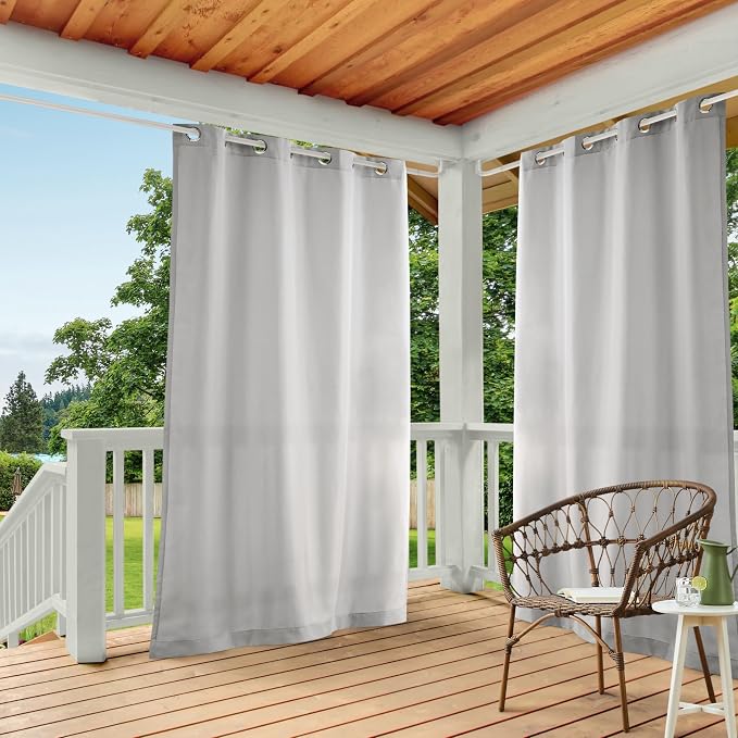 TOWN & COUNTRY BASICS Heavyweight Grommet Curtain, Cloud Grey | Light Filtering by TOWN+%26+COUNTRY+BASICS