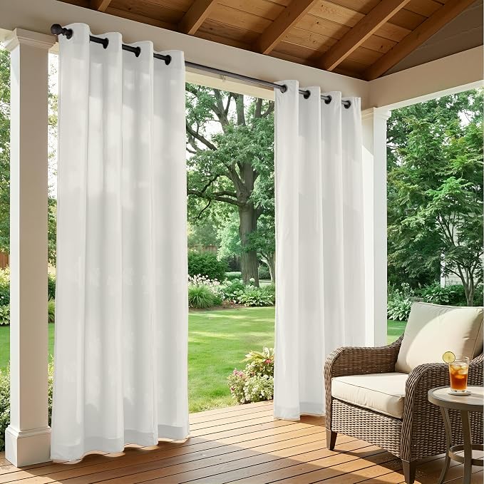 Set of 6 Outdoor Curtains for Patio Waterproof, Breathable Grommet Panels for - Image 2