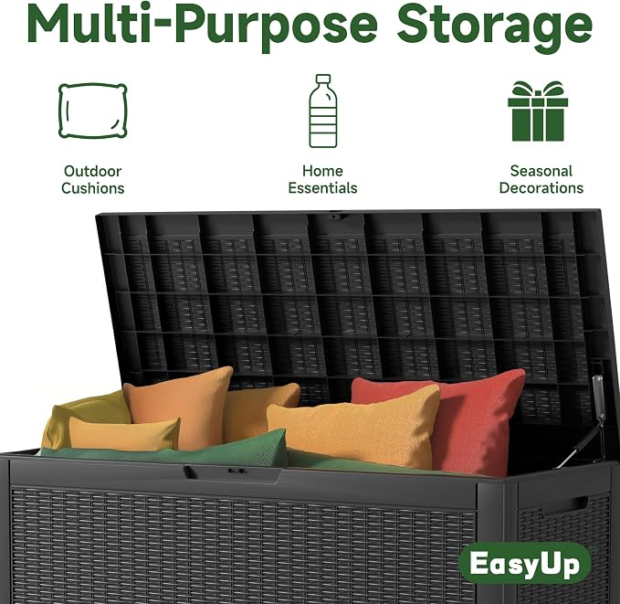 120 Gallon Outdoor Storage Box Waterproof, UV Resistant Resin Deck Box - Image 5