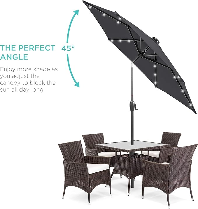 Best Choice Products 7.5ft Solar Umbrella LED Lighted Patio Umbrella, Table - Image 2