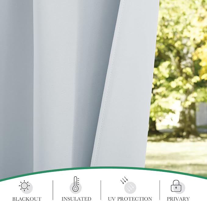 2 Panels Outdoor Curtains White - Image 5