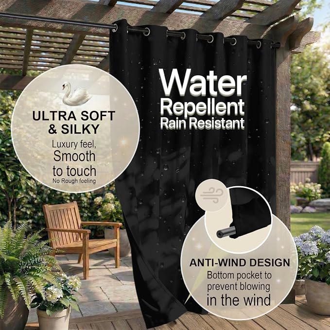 Outdoor Indoor Curtains W52 x L108 - Image 4