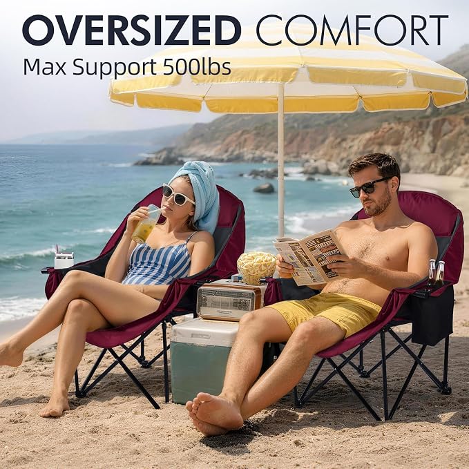 Oversized Camping Chair for Adults 2 Pack - Image 2