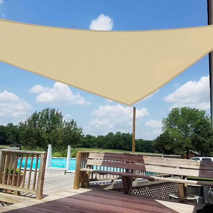 Windscreen4less 27' x 27' x 27' Sun Shade Sail Triangle Outdoor Canopy Cover UV - Image 6