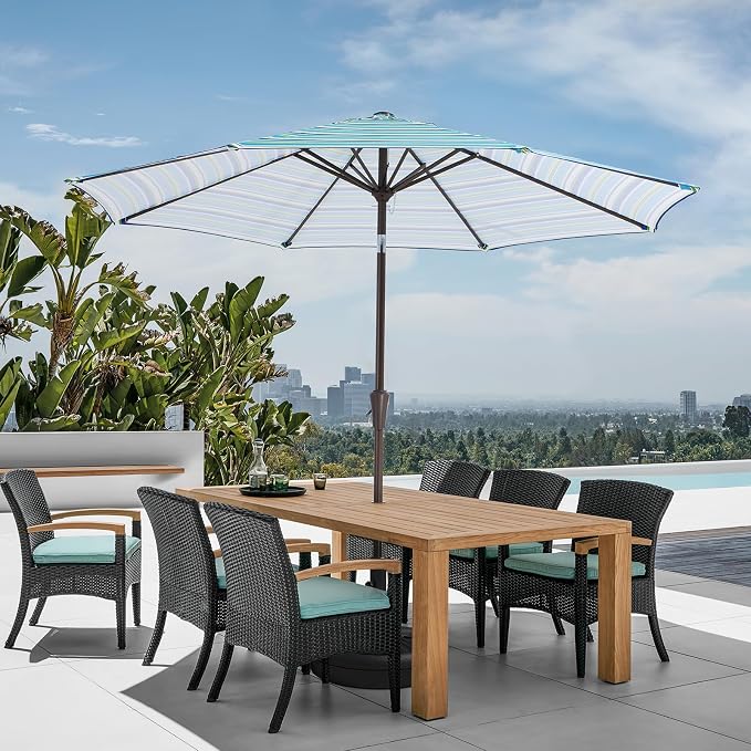 JEAREY 9FT Outdoor Patio Umbrella, Market Umbrella, Tilt & Crank UV Protection - Image 4