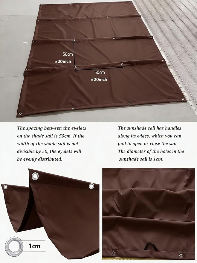 Sun Shade Sail Retractable Wave Waterproof 16' x 24' Shade Cloth Waterproof - Image 4