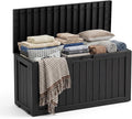 PatioZen 75 Gallon Resin Deck Box, Space-Saving Weatherproof Outdoor Storage Box by OutdoorLivingPerfected