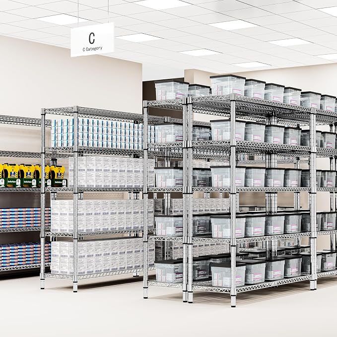 M MZG 2800 LBS 59" W 4 Tier Storage Shelves Rack Metal Wire Shelving Unit - Image 5