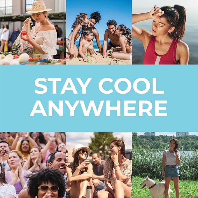 SHAKEitCOOL Extended Size Cooling Towel – Be Cool in Style - Heat Relief, Soft, Lightweight, Sun Protection, Easy Clean - Perfect for Biking, Hiking, Running, Yoga, Golf, Gardening - Golf M