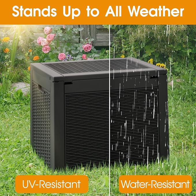 30 Gallon Outdoor Storage Box, Resin Deck Boxes Indoor and outdoor, Waterproof - Image 3