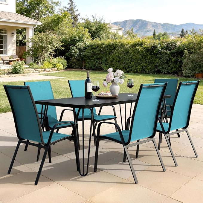 JEAREY Patio Dining Chairs 4 Pack, Outdoor Stackable Dining Furniture Set - Image 8