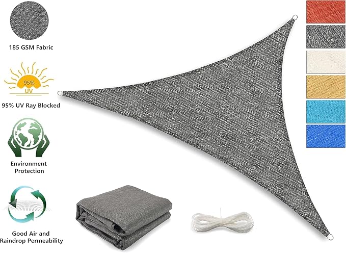 Tronssien Rectangle 10'x10' Sun Shade Sail, 95% UV Blockage Canopy Awning - Image 4